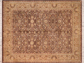 handmade Traditional Regular Brown Tan Hand Knotted RECTANGLE 100% WOOL area rug 8x11